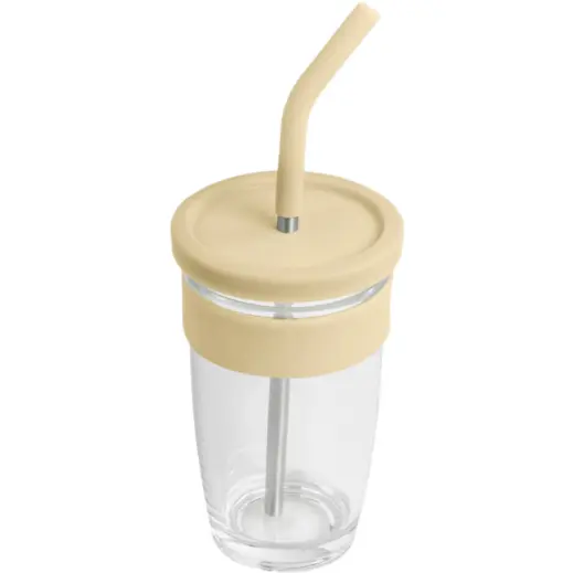 Kooshty Slurp Glass Kup & Straw Cream